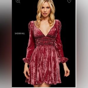 Sherri Hill Velvet Red Dress